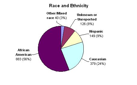Chart of clientele by Race and Ethnicity